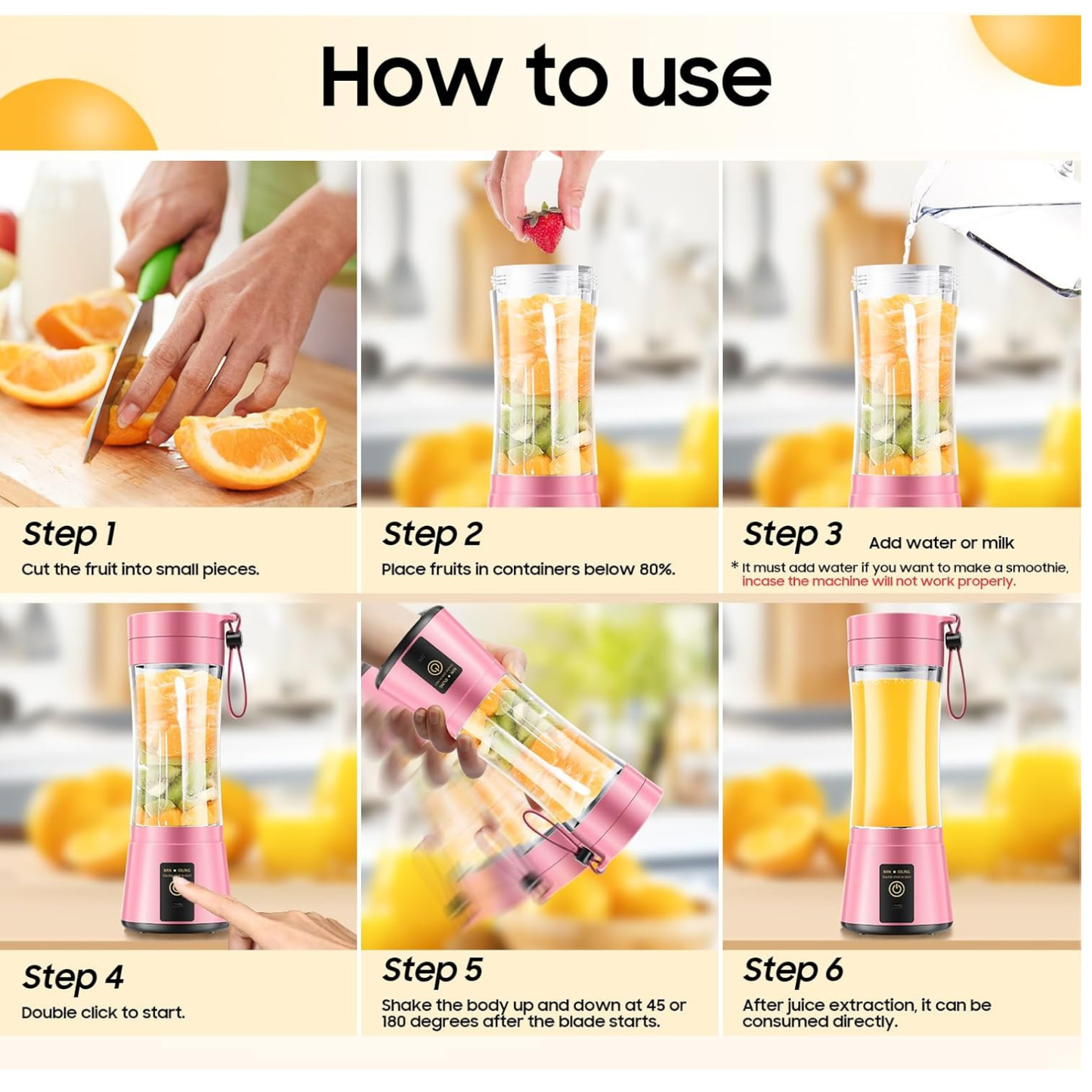 Mini Batidora Portátil con Vaso